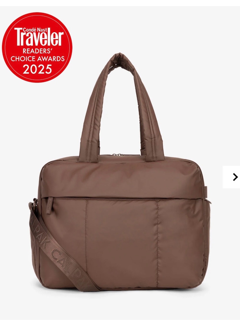Calpak Brown Padded Laptop Bag with Detachable Strap